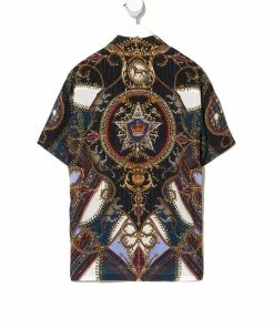 Camilla EBoutique (US) Up To 30% Off SHORT SLEEVE CAMP COLLARED SHIRT DINING HALL DARLING