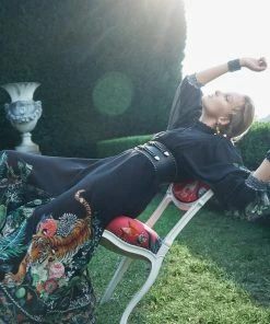 Camilla EBoutique (US) DRESS WITH SMOCKED SLEEVE RAISED WITH WOLVES