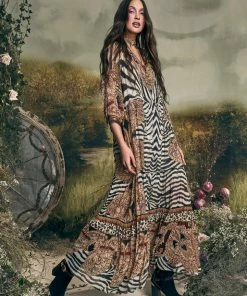 Camilla EBoutique (US) LONG GATHERED PANEL DRESS WILD FIRE