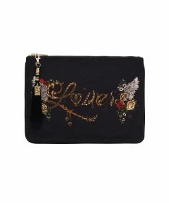 Camilla EBoutique (US) Up To 40% Off SMALL CANVAS CLUTCH SOLID BLACK