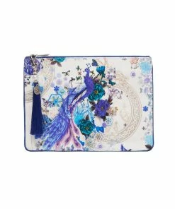 Camilla EBoutique (US) SMALL CANVAS CLUTCH WHITE SIDE OF THE MOON