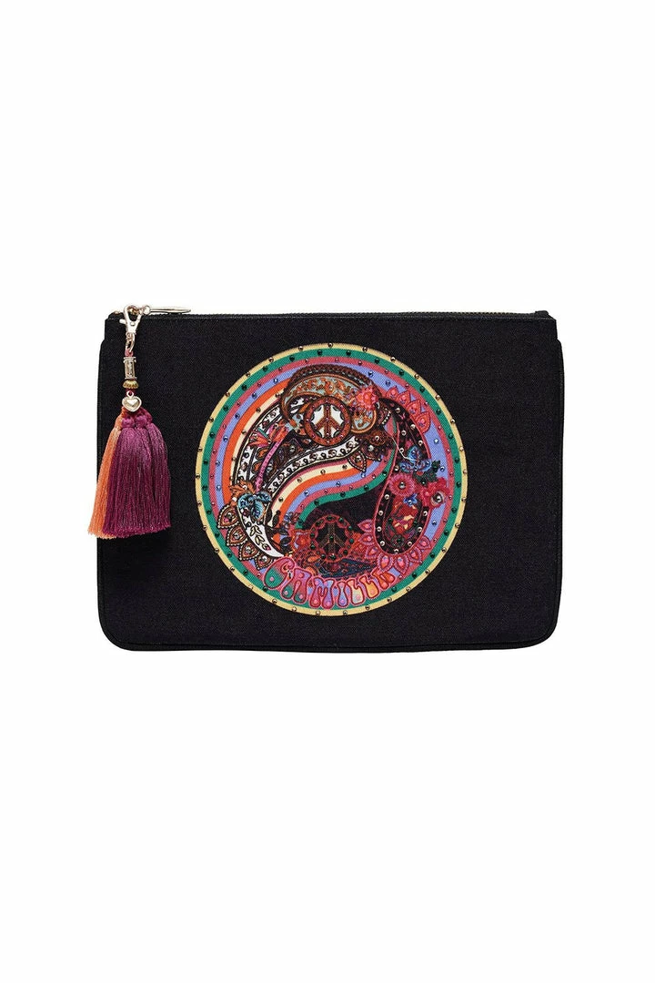 Camilla EBoutique (US) Up To 40% Off SMALL CANVAS CLUTCH PEACE LOVE AND HAIR