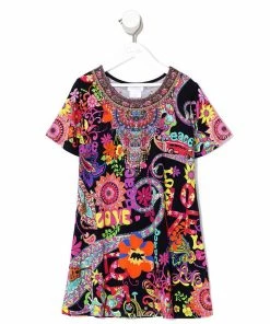 Camilla EBoutique (US) INFANTS TSHIRT DRESS WITH FLARE HEM PEACE LOVE AND HAIR