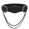 Camilla EBoutique (US) DOUBLE LION BUCKLE BELT WITH CHAIN SOLID BLACK Accessories