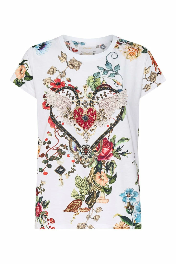 Camilla EBoutique (US) SLIM FIT ROUND NECK T-SHIRT SHAKESPEARES GARDEN Sale Clothing