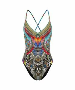 Camilla EBoutique (US) Sale Swimwear V NECK ONE PIECE WITH RING TRIMS GUARDIANS OF THE SUN