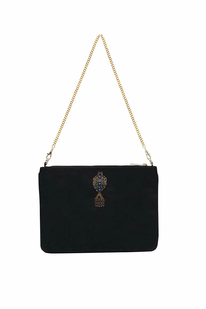 Camilla EBoutique (US) EMBELLISHED ZIP TOP CLUTCH WITH STRAP QUECHUA KING