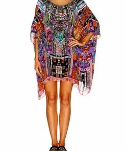 Camilla EBoutique (US) SHORT ROUND NECK KAFTAN PATCH ME UP Resort