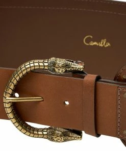 Camilla EBoutique (US) CINCHED LEATHER BELT TAN