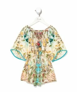 Camilla EBoutique (US) KIDS 3/4 FLARE SLEEVE PLAYSUIT TEA AND HONEY Up To 30% Off