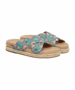 Camilla EBoutique (US) EMBELLISHED ESPADRILLE SLIDE NATURAL