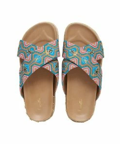 Camilla EBoutique (US) EMBELLISHED ESPADRILLE SLIDE NATURAL