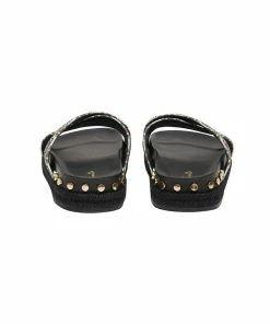 Camilla EBoutique (US) EMBELLISHED ESPADRILLE SLIDE SOLID BLACK