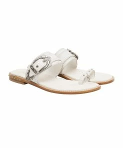 Camilla EBoutique (US) Up To 30% Off BIRD BUCKLE TOE LOOP SLIDE SOLID WHITE