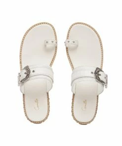 Camilla EBoutique (US) Up To 30% Off BIRD BUCKLE TOE LOOP SLIDE SOLID WHITE