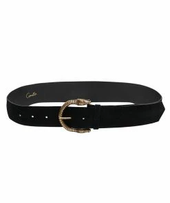 Camilla EBoutique (US) Accessories LONG SUEDE BUCKLE BELT SOLID BLACK