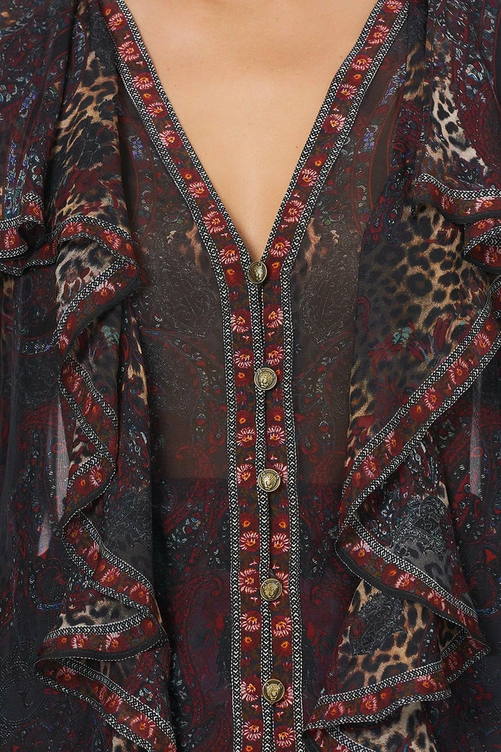 Camilla EBoutique (US) RUFFLE FRONT BLOUSE THE SMOKING LOUNGE