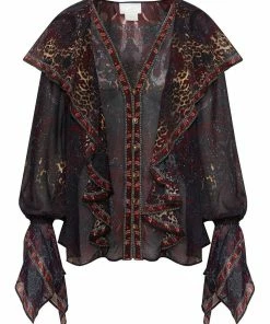 Camilla EBoutique (US) RUFFLE FRONT BLOUSE THE SMOKING LOUNGE
