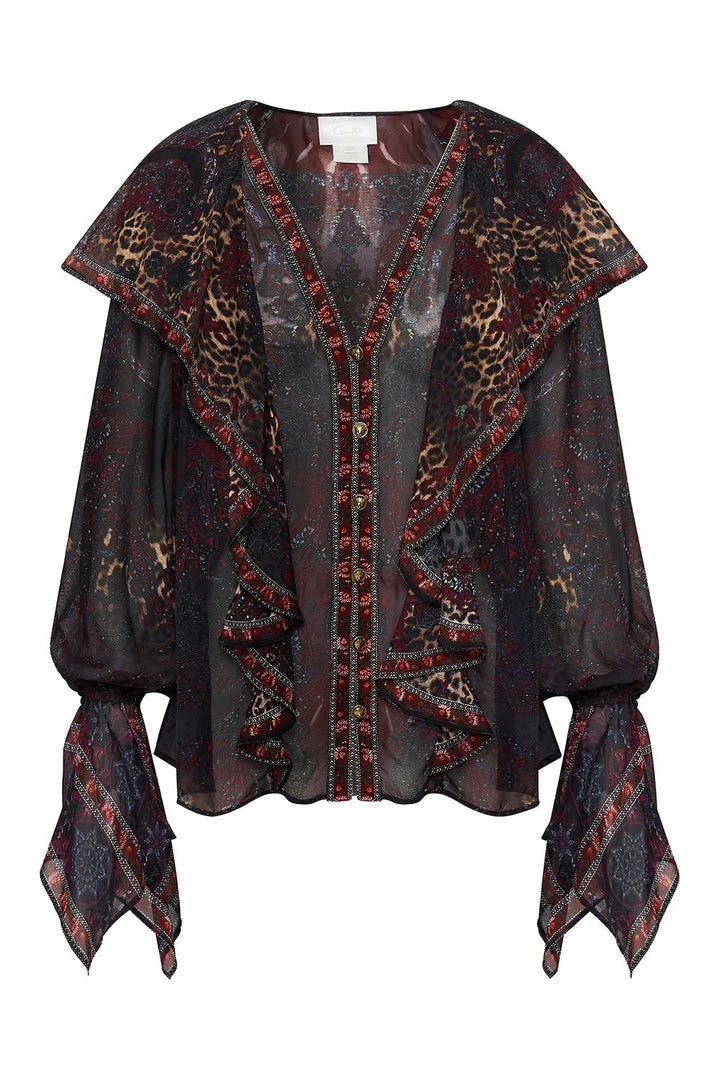 Camilla EBoutique (US) RUFFLE FRONT BLOUSE THE SMOKING LOUNGE