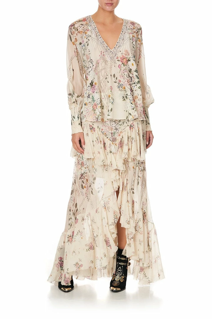 Camilla EBoutique (US) Up To 50% Off SHIRRED CUFF BLOUSE PHOENIX FLOWER