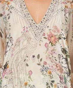 Camilla EBoutique (US) Up To 50% Off SHIRRED CUFF BLOUSE PHOENIX FLOWER