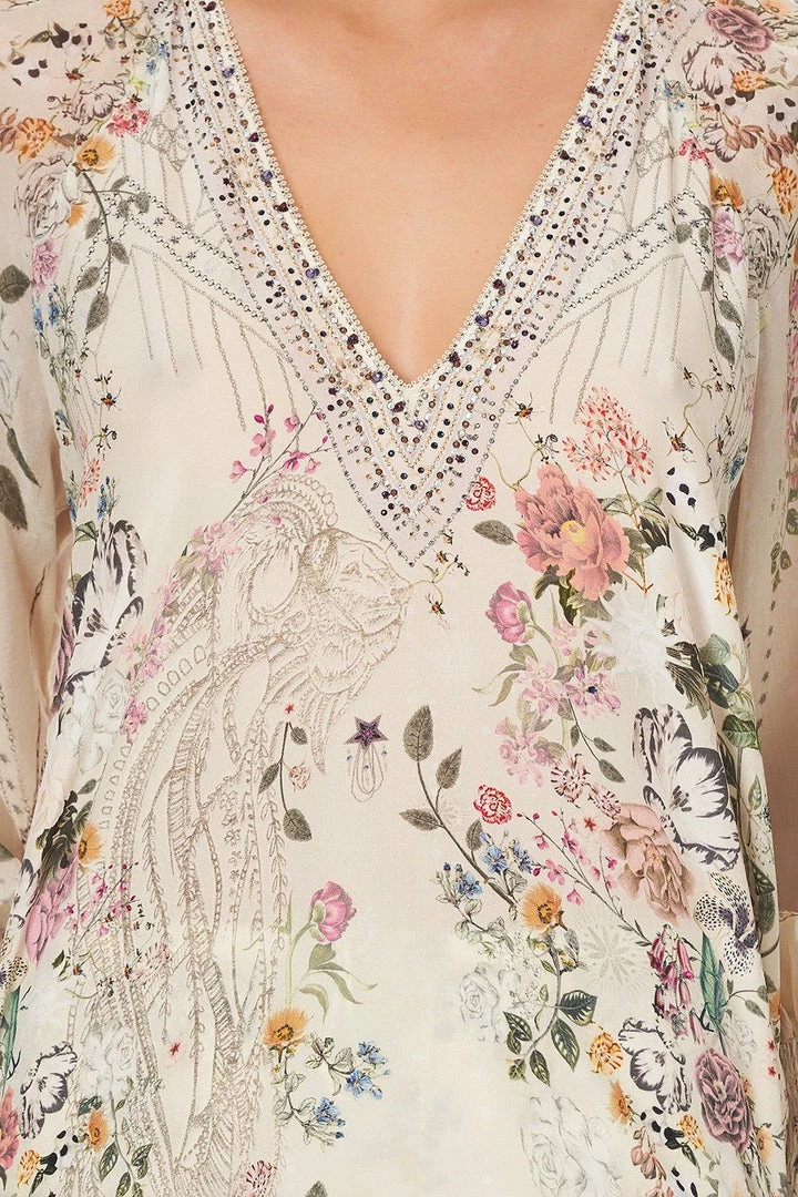 Camilla EBoutique (US) Up To 50% Off SHIRRED CUFF BLOUSE PHOENIX FLOWER