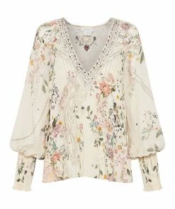 Camilla EBoutique (US) Up To 50% Off SHIRRED CUFF BLOUSE PHOENIX FLOWER