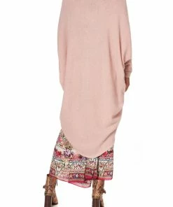Camilla EBoutique (US) SOFT KNIT PONCHO WITH EMBROIDERY PINK ISTENANYA Up To 30% Off