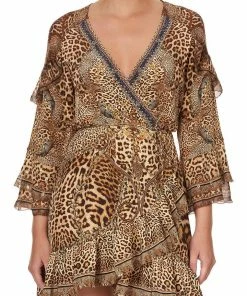 Camilla EBoutique (US) SHORT WRAP DRESS WITH RUFFLES LADY LODGE Sale Clothing