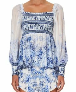 Camilla EBoutique (US) SHIRRED BODICE BLOUSE HIGH TEA