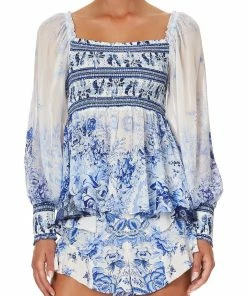 Camilla EBoutique (US) SHIRRED BODICE BLOUSE HIGH TEA