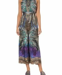 Camilla EBoutique (US) Sale Clothing DRAWSTRING NECK JUMPSUIT ANIMAL ARMY