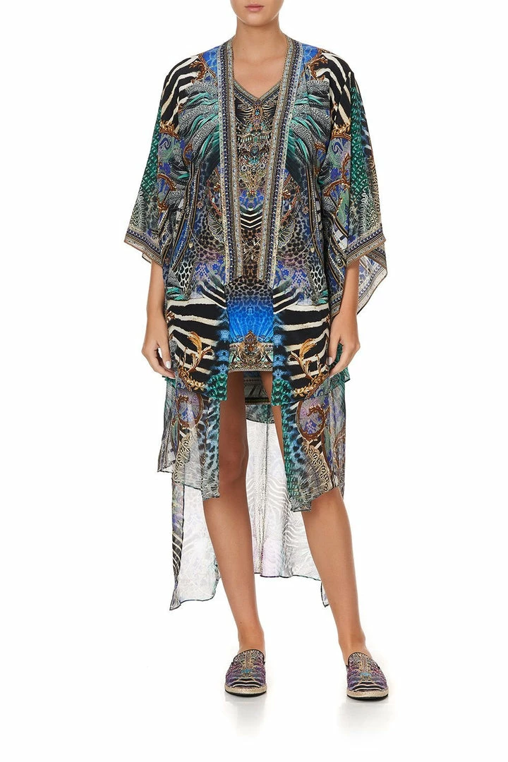 Camilla EBoutique (US) KIMONO WITH LONG UNDERLAYER ANIMAL ARMY