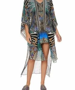 Camilla EBoutique (US) KIMONO WITH LONG UNDERLAYER ANIMAL ARMY