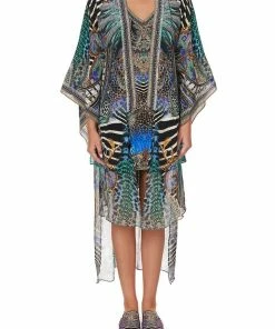 Camilla EBoutique (US) KIMONO WITH LONG UNDERLAYER ANIMAL ARMY