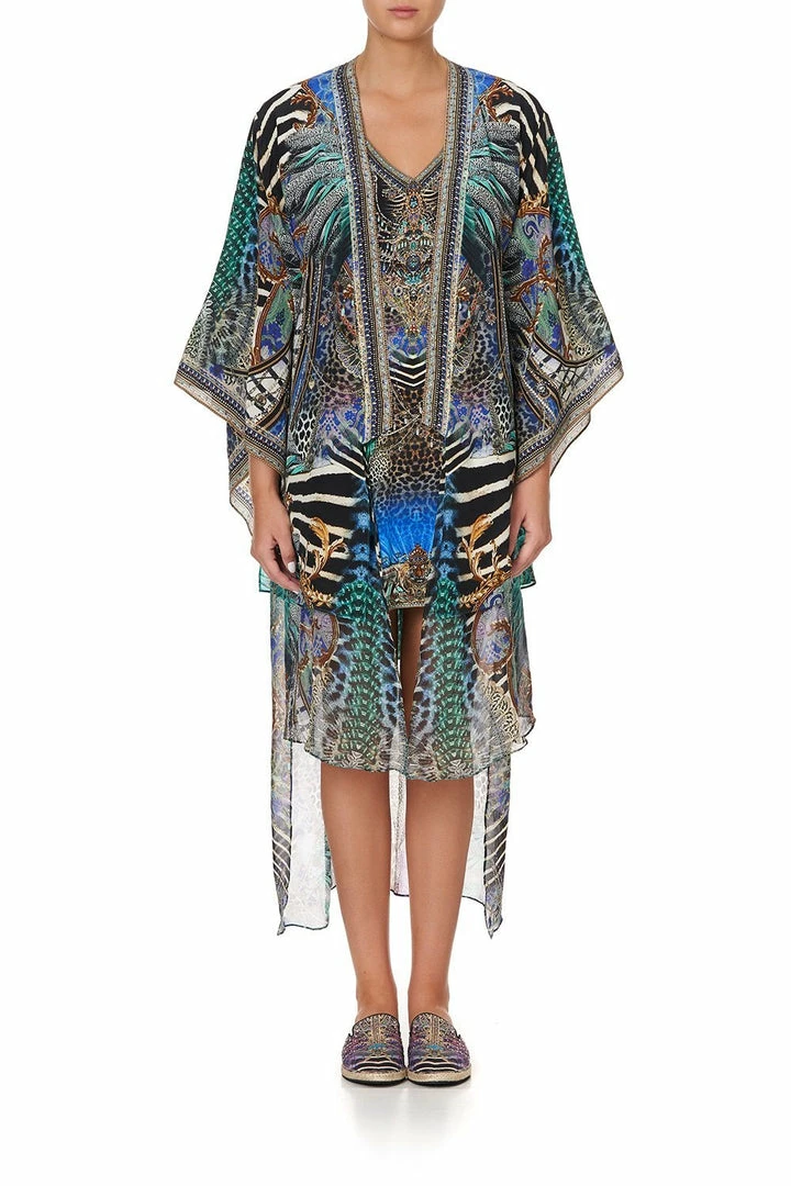 Camilla EBoutique (US) KIMONO WITH LONG UNDERLAYER ANIMAL ARMY
