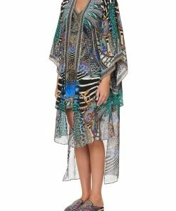 Camilla EBoutique (US) KIMONO WITH LONG UNDERLAYER ANIMAL ARMY