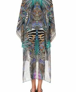 Camilla EBoutique (US) KIMONO WITH LONG UNDERLAYER ANIMAL ARMY