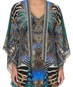 Camilla EBoutique (US) KIMONO WITH LONG UNDERLAYER ANIMAL ARMY