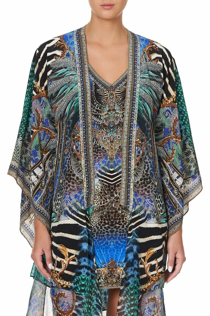 Camilla EBoutique (US) KIMONO WITH LONG UNDERLAYER ANIMAL ARMY