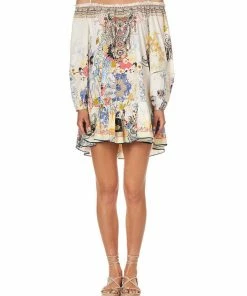 Camilla EBoutique (US) OFF SHOULDER DRESS WITH STRAPS BRITAIN BOUQUET Up To 30% Off