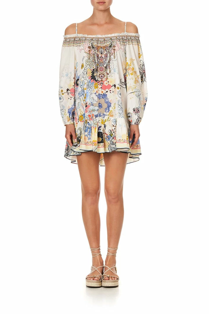 Camilla EBoutique (US) OFF SHOULDER DRESS WITH STRAPS BRITAIN BOUQUET Up To 30% Off