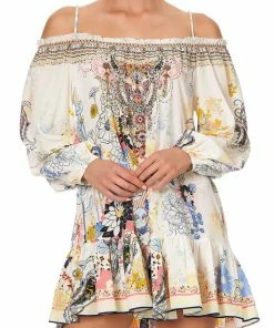 Camilla EBoutique (US) OFF SHOULDER DRESS WITH STRAPS BRITAIN BOUQUET Up To 30% Off