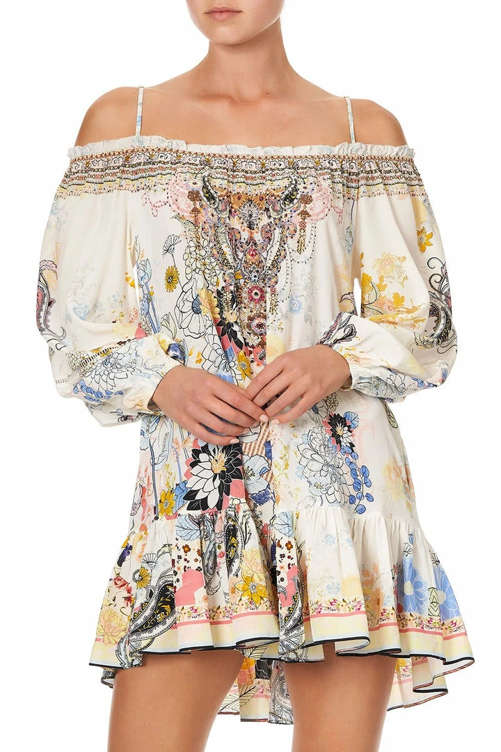 Camilla EBoutique (US) OFF SHOULDER DRESS WITH STRAPS BRITAIN BOUQUET Up To 30% Off