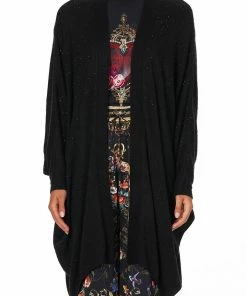 Camilla EBoutique (US) SOFT KNIT PONCHO WITH CRYSTALS BLUSHING MANOR