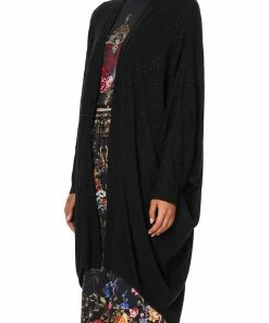 Camilla EBoutique (US) SOFT KNIT PONCHO WITH CRYSTALS BLUSHING MANOR
