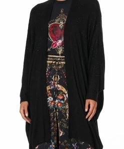 Camilla EBoutique (US) SOFT KNIT PONCHO WITH CRYSTALS BLUSHING MANOR