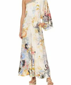 Camilla EBoutique (US) ONE SHOULDER FLARED JUMPSUIT BRITAIN BOUQUET Up To 40% Off