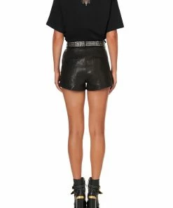 Camilla EBoutique (US) Sale Clothing BELTED HIGH WAIST SHORTS LEATHER