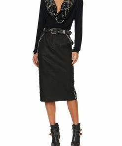 Camilla EBoutique (US) BELTED LEATHER SKIRT LEATHER Sale Clothing